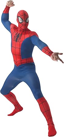 Rubies Disfraz Spiderman Deluxe para adultos, Jumpsuit impreso y máscara, Licencia Oficial Marvel para fiestas, cosplay, despedidas de soltero y Carnaval